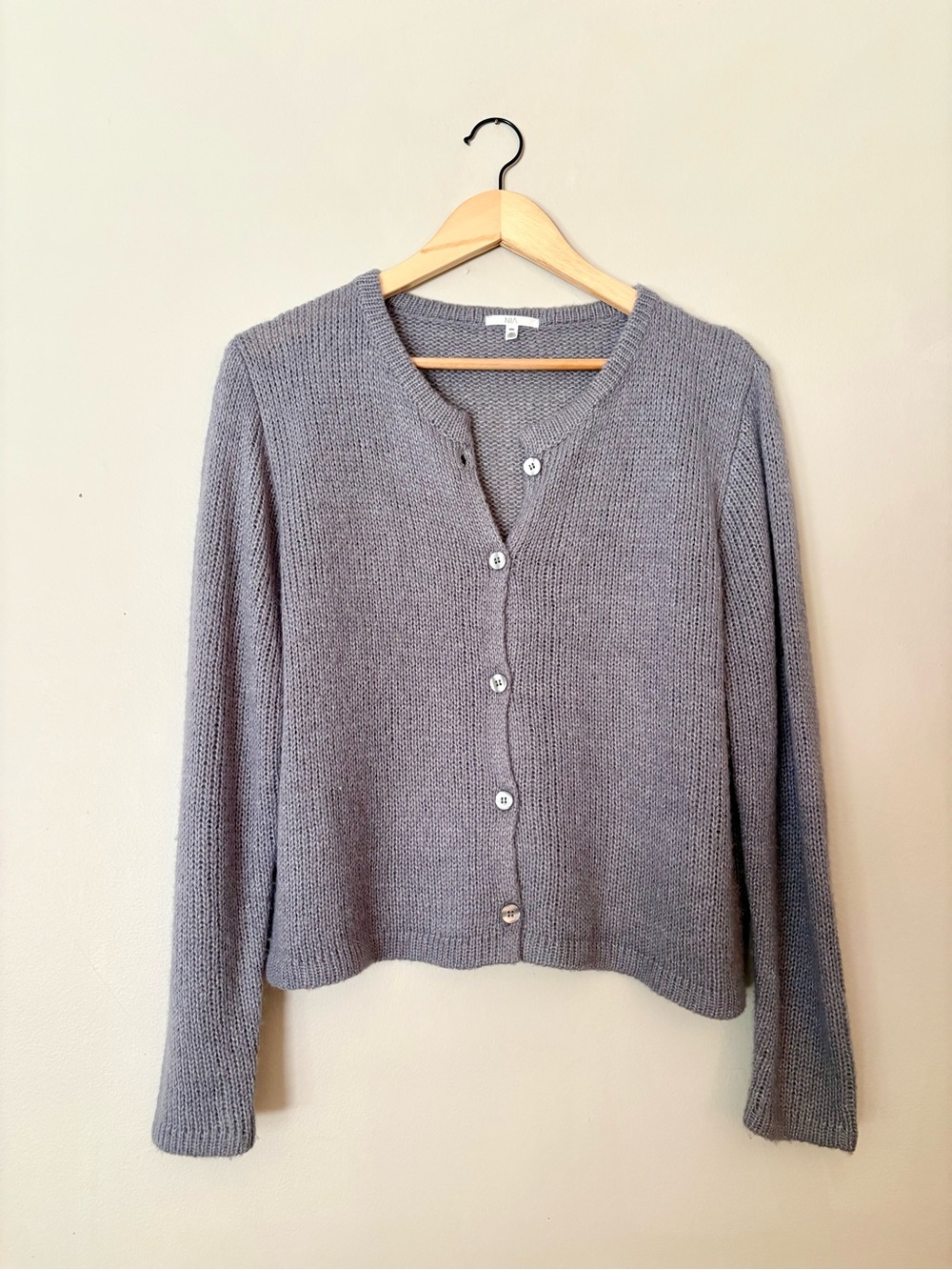 Nia Grey Button-Front Sweater Cardigan Sz S Sz M